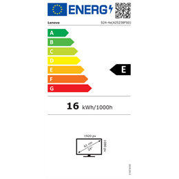 23,8" Lenovo ThinkVision S24-4e monitor (IPS, 1920x1080, 100Hz, HDMI, VGA, fekete)