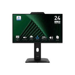 23,8" MSI MP242PMG monitor (IPS, 1920x1080, 120Hz, DP+HDMI+VGA, webkamera, 100x100 VESA, fekete)