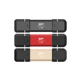 250 GB Pendrive USB 3.2 Gen2 Silicon Power DS72 (USB-A+USB-C, 1050 MB/s olvasás, 1000 MB/s írás, fekete)