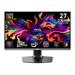 26,5" MSI MAG 272UP monitor (QD-OLED, 3840x2160, 240Hz, 0,03ms, 2xHDMI+DP+USB-C)
