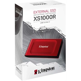 2 TB Kingston XS1000 hordozható SSD (külső, USB 3.2 Gen 2, piros)