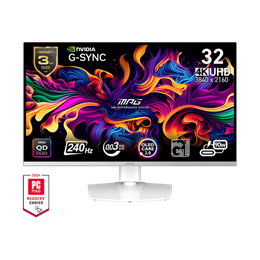 31,5" MSI MPG 321URXW monitor (QD-OLED, 3840x2160, 240Hz, 2xHDMI+DP+USB-C, 0,03ms, 250cd/m2, fekete)
