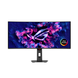 34" ASUS XG34WCDG ROG Strix monitor (OLED, 3440x1440, 175Hz, DP+HDMI, USB 3.0, ívelt, HDR, G-Sync, fekete)