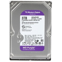 3 TB Western Digital Purple Surveillance HDD (3,5", SATA3, 5400 rpm, 128 MB cache)