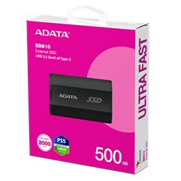 500 GB ADATA SD810 SSD (külső, USB 3.2, Type-C, fekete)