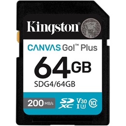 64 GB SDXC Kingston Canvas Go Plus Gen4 memóriakártya (Class 10, UHS-I, U3, V30)