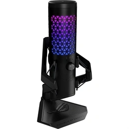 ASUS ROG Carnyx Gaming asztali mikrofon (25 mm kondenzátor, USB-A, kardioid, RGB, 192 kHz/24 bit, fekete)