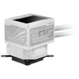ASUS ROG Ryujin III 240 vízhűtés (240 mm, 2x120 mm ARGB ventilátor, PWM, 600-2200 RPM, 3,5" LCD, fehér)
