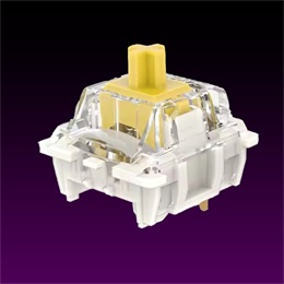 AVAX Gateron G Pro 3.0 Yellow switch (lineáris, 3-pin, gyárilag kenve, SMD-kompatibilis, átlátszó felső, fehér alsó, MX
