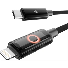 AVAX PULSEY CB650 gyorstöltő USB-C - Lightning kábel (0,5 m, 27W, fonott, töltésvédelem, szürke)