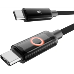 AVAX Pulsey gyorstöltő- és adatkábel 0,5 m (USB-C - USB-C, 60W, fonott, Battery Protection, gyors adatátvitel, szürke)