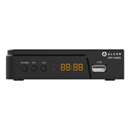 Alcor HDT-4400S DVB-T/T2 vevő (MPEG4/H.264, HD, USB, SCART, EPG, teletext, felvétel, timeshift, magyar menü, 5V antenna)