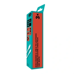 Avax 3 db USB-A - Lightning töltő- és adatkábel 1,5 m (fehér, puha szilikon, 12W)