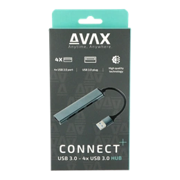 Avax HB600 CONNECT+ USB 3.0 hub (4xUSB 3.0, kompakt, fekete)