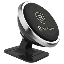Baseus 360° Magnetic autós tartó (műszerfalra, mágneses, ezüst)