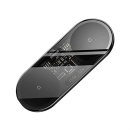 Baseus Digital LED Display 2in1 vezeték nélküli töltő (20W, Qi, digitális kijelző, USB Type-C bemenet, USB Type-A–USB Ty