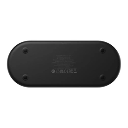 Baseus Digital LED Display 2in1 vezeték nélküli töltő (20W, Qi, digitális kijelző, USB Type-C bemenet, USB Type-A–USB Ty