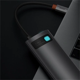 Baseus Metal Gleam Type-C hub 7in1 (1×HDMI 4K@60Hz, 3xUSB-A 3.0 (5 Gbps), 1xUSB-C PD 100W, SD, microSD, 17 cm szürke)