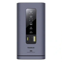 Baseus Spacemate 11in1 USB-C hub (3×HDMI4K@60Hz,4×USB-A,USB-C3.2,PD100W/85W,RJ451Gbps,3,5mm audió,szürke)