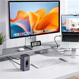 Baseus Spacemate 11in1 USB-C hub (3×HDMI4K@60Hz,4×USB-A,USB-C3.2,PD100W/85W,RJ451Gbps,3,5mm audió,szürke)
