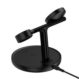 Baseus Swan vezeték nélküli töltő állvány 3in1 (20w, wireless, MagSafe kompatibilis, Apple watch töltő, airpods töltő, U