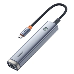 Baseus UltraJoy Hub Air type-c hub 5in1 (type-c dugó, 1×HDMI 4K@60Hz, 2×USB-A 3.0 5Gbps, 1×USB-C PD 100W, RJ45 1Gbps, 22