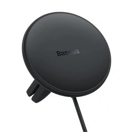 Baseus cw01 autós tartó (szellőzőre, mágneses, 15W, vezeték nélküli töltés, Type-C aljzat, autós töltő, fekete)