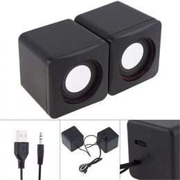 Blackbird 2.0 hordozható mini hangszóró (USB táp, 3,5 mm jack, RMS 3W x2, fekete)