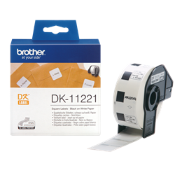 Brother etikett címke DK-11221 (23 x 23 mm, négyzet alakú, elővágott, papír, 1000 db, fehér alapon fekete)