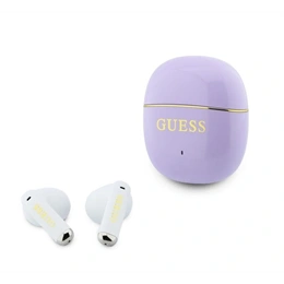 CG Mobile guess gold line glossy classic logo bluetooth fülhallgató sztereo (v5.4, TWS, mikrofon + töltőtok, lila)
