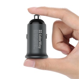 ColorWay autós töltő CW-CHA028PD-GR (1x USB-C PD 20W, 3A, bemenet 12-24V, szürke)