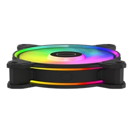 Cooler Master MasterFan MF120 Halo2 ARGB hűtő ventilátor (120 mm, PWM, 0-2050 rpm, 27 dBA, fekete)