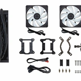 Cooler Master MasterLiquid 240L Core ARGB White vízhűtés (2x 120 mm, PWM, max 1750 RPM, ARGB, fehér)
