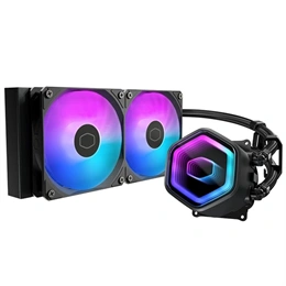 Cooler Master MasterLiquid 240 Core II ARGB vízhűtés (240 mm radiátor, 2x 120 mm ventilátor, 650-1750 rpm, PWM, ARGB, fe