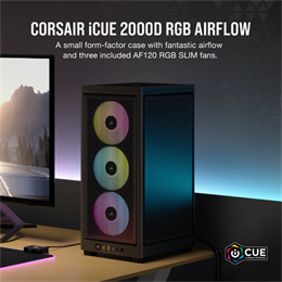 Corsair 2000D RGB Airflow ház (Mini-ITX, fekete)