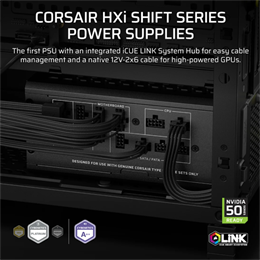 Corsair HXi SHIFT HX1200i tápegység (1200 W, Cybenetics Platinum, ATX, teljesen moduláris)