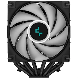 DeepCool AG620 BK ARGB CPU hűtő (2x120 mm ventilátor, PWM, max 1850 rpm, 29,4 dBA, hidraulikus csapágy, fekete)