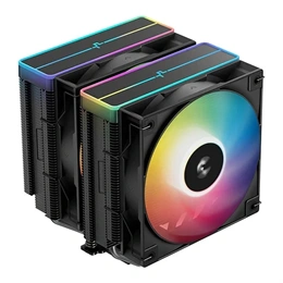 DeepCool AG620 V2 ARGB processzor hűtő (120 mm, 2 ventilátor, PWM, max 1950 rpm, 29,4 dBA, hidrodinamikus csapágy, feket