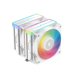 DeepCool AG620 WH V2 ARGB CPU hűtő (120 mm, 2 ventilátor, PWM, max 1950 RPM, 29,4 dBA, hidrodinamikus csapágy, fehér)