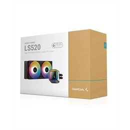 DeepCool LS520S Zero Dark vízhűtés (2x 120 mm ventilátor, 500-2250 rpm, PWM, LED, max. 32,9 dBA, fekete)