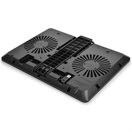 DeepCool U PAL notebook hűtőpad (2×140 mm ventilátor, 26,3 dB, max. 15,6", fém, fekete, USB)