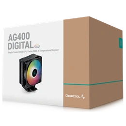 Deepcool AG400 Digital ARGB CPU hűtő (120 mm, PWM, 500-2100 RPM, hidrodinamikus csapágy, ?31,6 dB(A), fekete)
