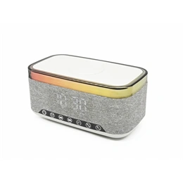 Denver CRQ-225 rádiós ébresztőóra (Bluetooth, vezeték nélküli töltés 15 W, szürke)
