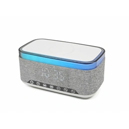 Denver CRQ-225 rádiós ébresztőóra (Bluetooth, vezeték nélküli töltés 15 W, szürke)