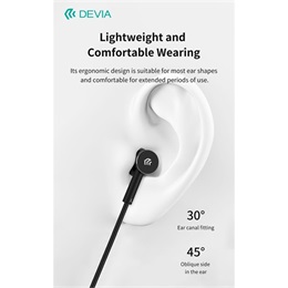 Devia Smart Series M1 Metal in-ear fülhallgató USB-C (mikrofon, 10 mm hangszóró, 120 cm kábel, fekete)