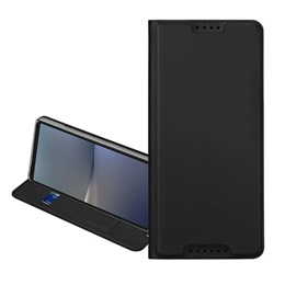 Dux Ducis Skin Pro álló tok (bőr hatású, mágneses zár, oldalra nyíló, kártyazseb, asztali tartó, fekete)