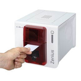 Evolis Zenius Classic egyoldalas kártyanyomtató opciók nélkül, USB, bővíthető (fehér-piros)