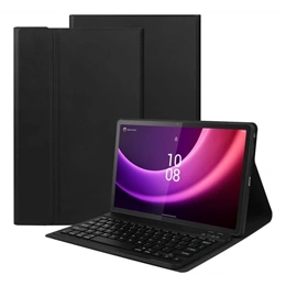 Gigapack tok álló (bőr hatású, flip, bluetooth billentyűzet, asztali tartó, angol QWERTY, ceruza tartó, fekete)