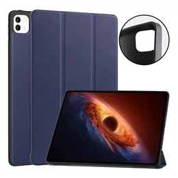 Gigapack tok álló (bőrhatású, PC belső, aktív flip, oldalra nyíló, trifold, asztali tartó, mikroszálas bélés, sötétkék)