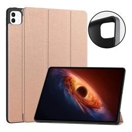 Gigapack tok álló (pu bőr hatású, aktív flip, oldalra nyíló, trifold, asztali tartó, PC belső, rozéarany)